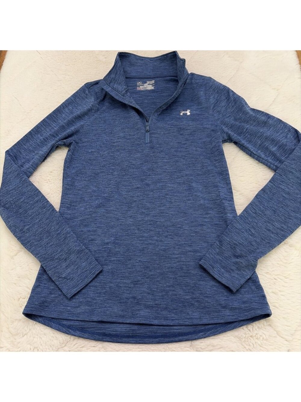 Under Armour Womens Loose For Heat Gear Athletic Quarter Zip Blue XS